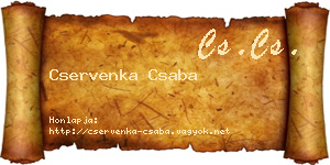 Cservenka Csaba névjegykártya