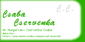 csaba cservenka business card
